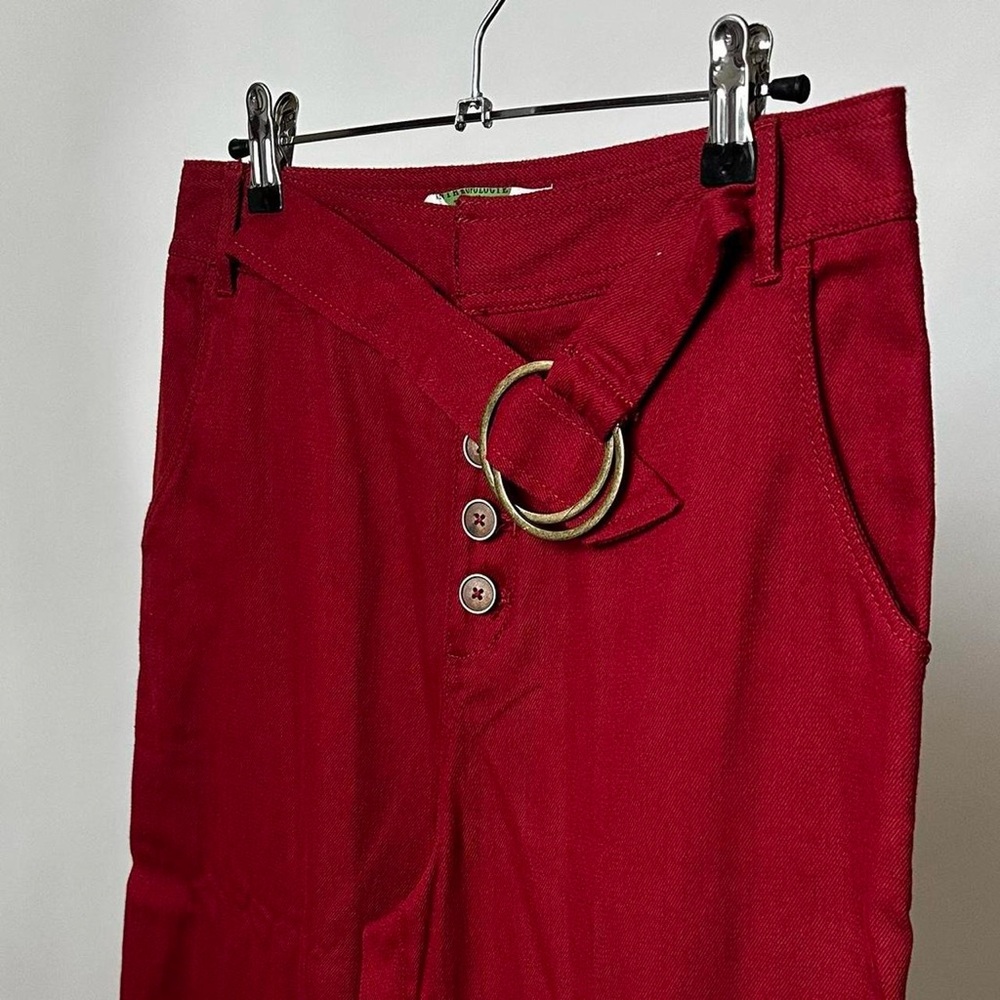 ANTHROPOLOGIE Wide-Leg Red Pants Lightweight High Waist Trousers Size-6 - Picture 4 of 14